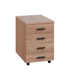 LKC 2 - 01 kontejner pojízdný, 4-zásuvkový, deska 25 mm, centrální zámek, dub bardolino